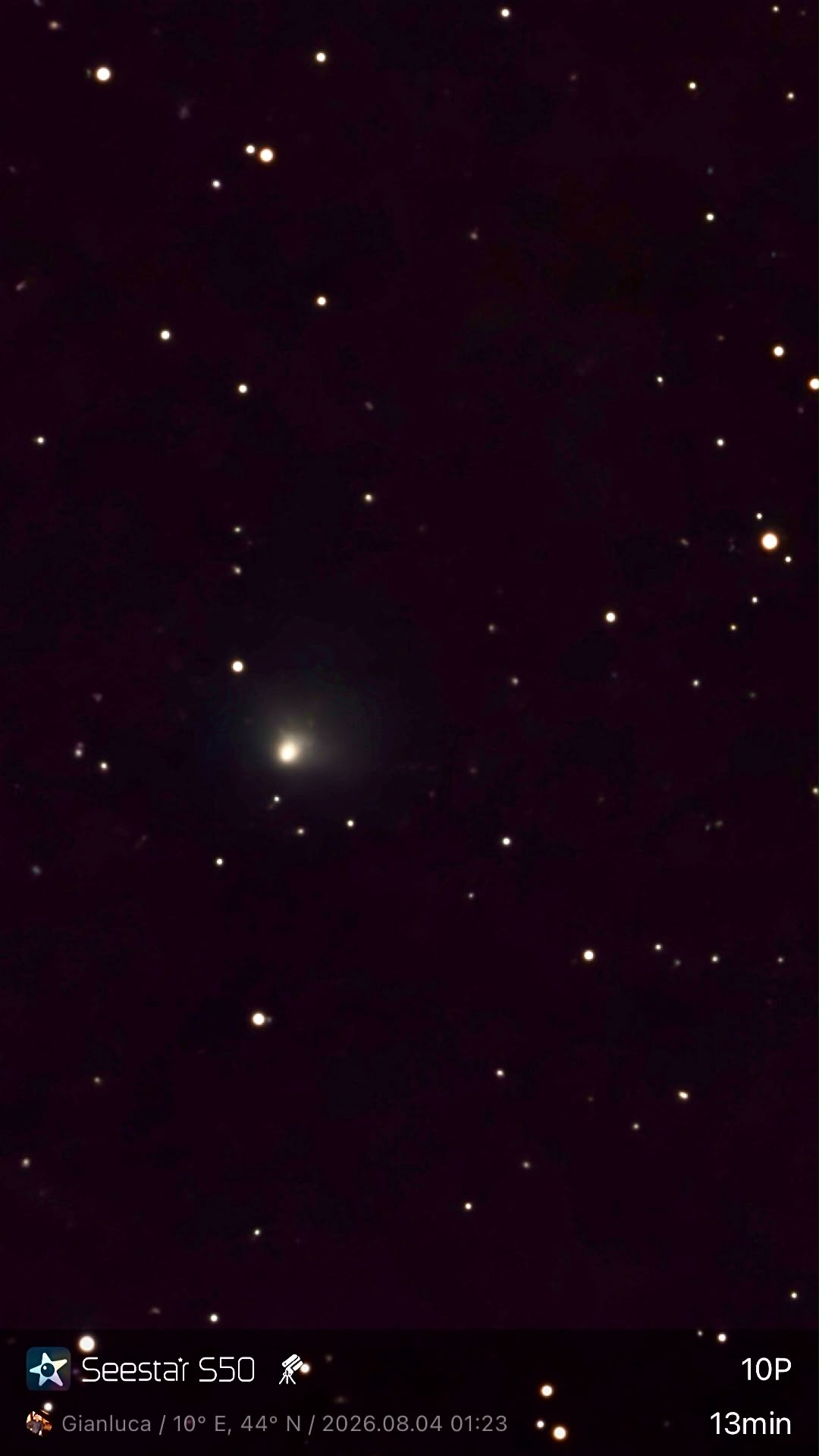 cometa periodica 10P/Tempel 2 - scatto del 4 agosto 2026